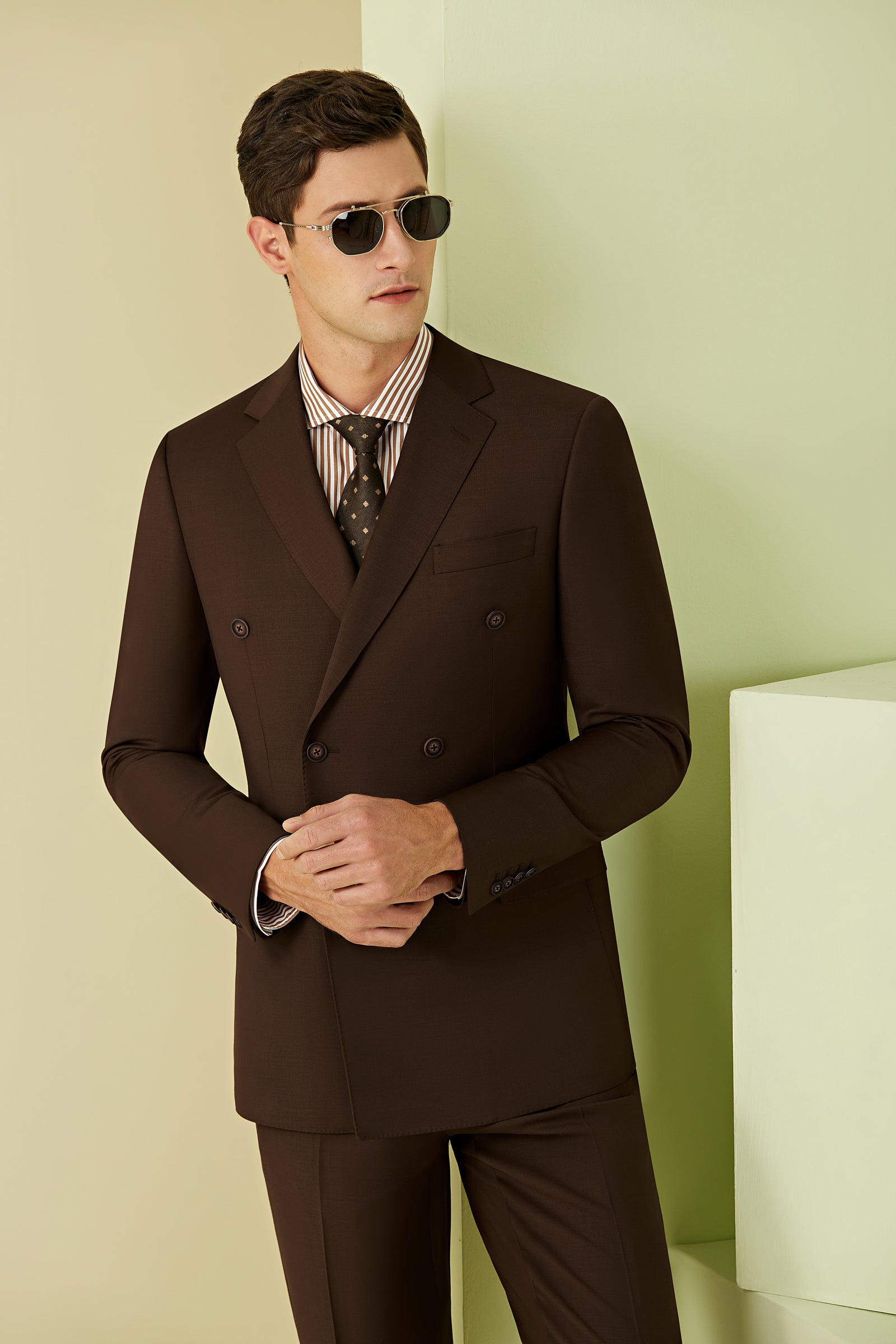 Carlyle Suit - Khaki Lightweight | Men's Suits | Oliver Brown, London